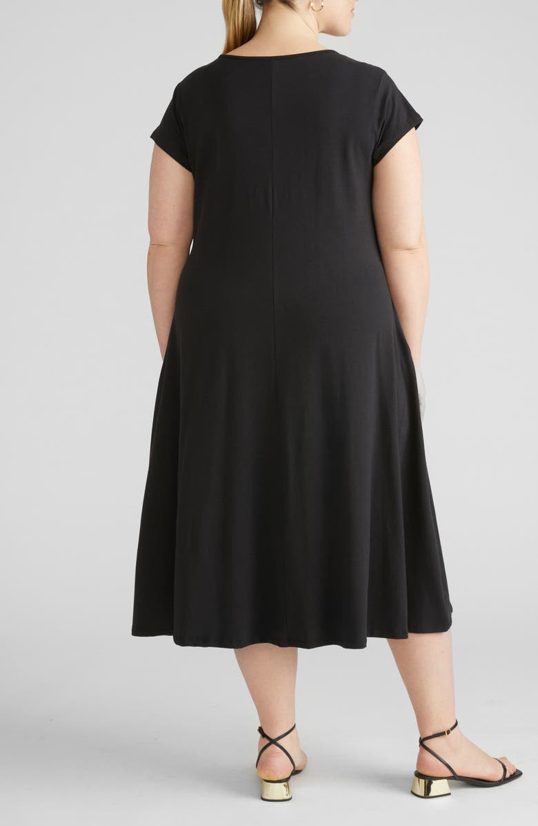 Universal Standard Danna Jersey Midi Dress, Alternate, color, Black
