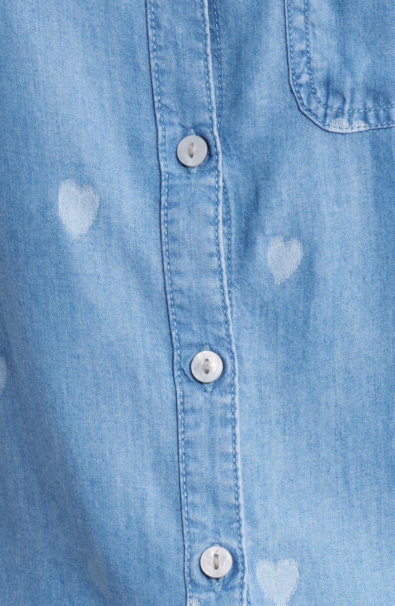 beachlunchlounge Cassie Chambray Button-Up Shirt, Alternate, color, Sunlit Hearts