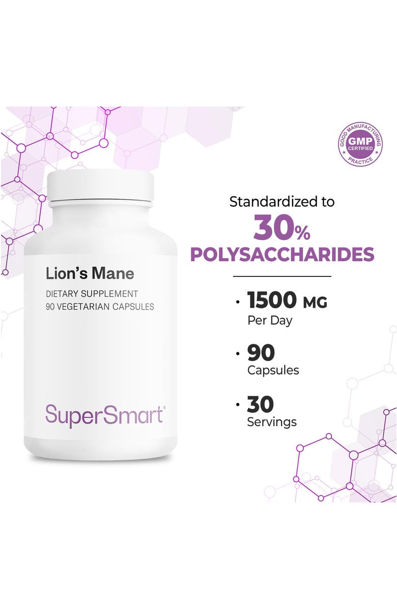 SuperSmart Lion's Mane 1500mg per Day, Alternate, color, 