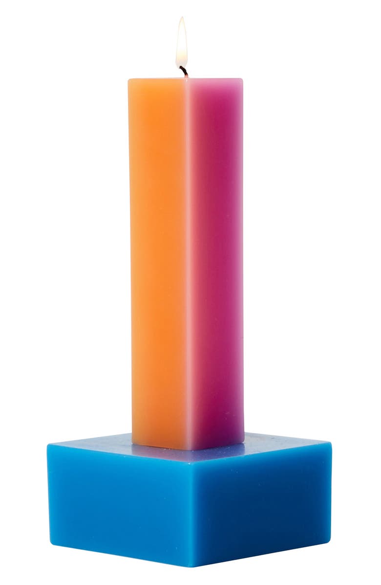 Areaware Happiness Pillar Candle, Alternate, color, Orange/ Pink