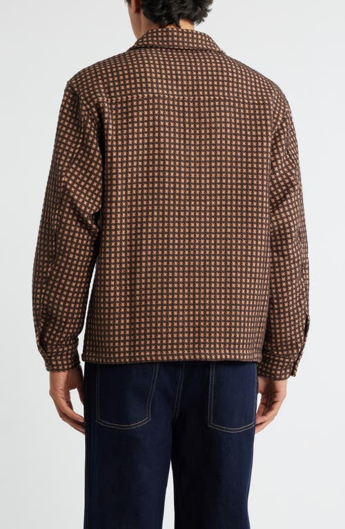 Krost Wool Check Overshirt Golden In Brown