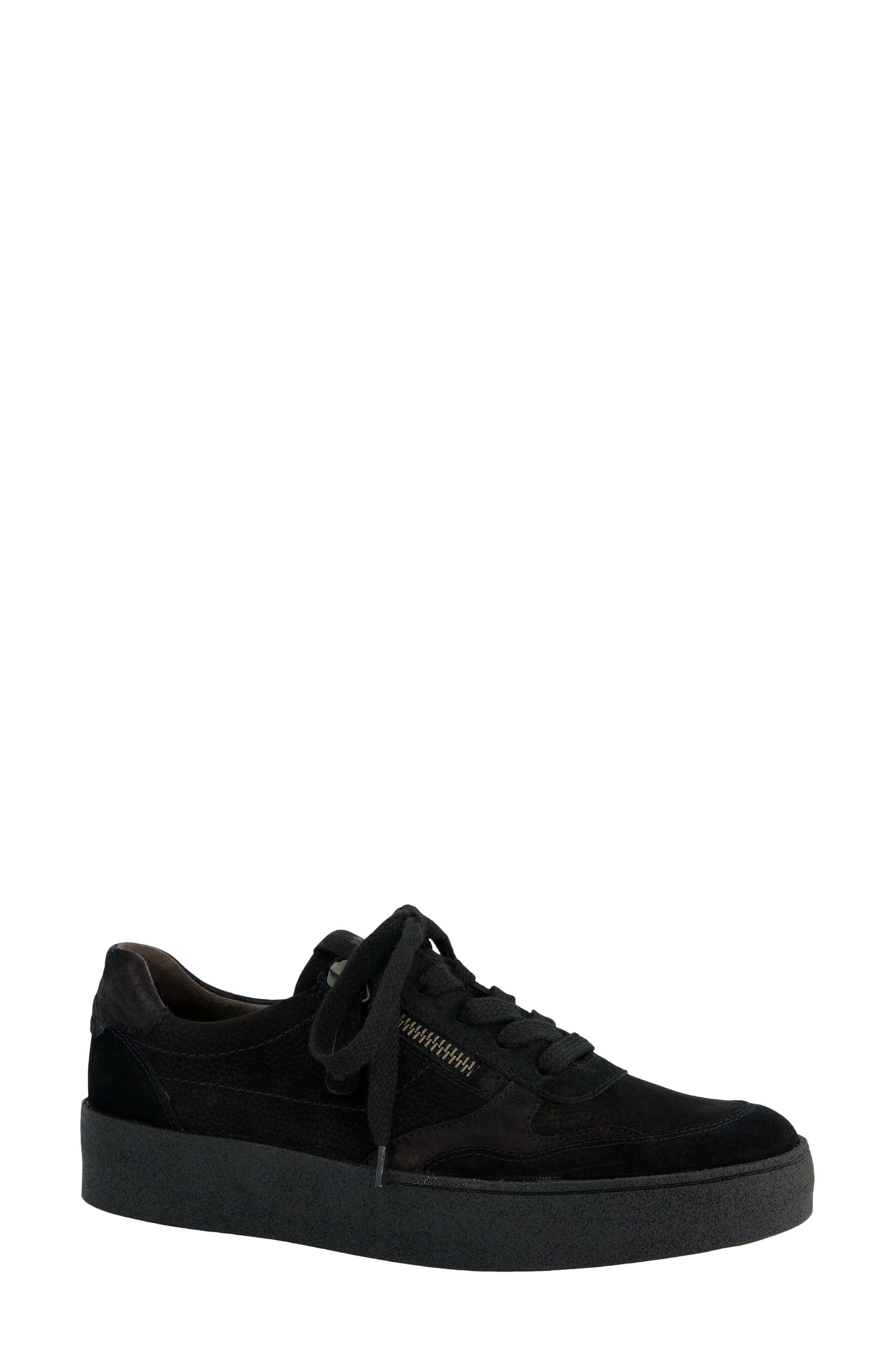 Paul Green Cybl Leather Zip Sneaker, Main, color, Black Combo