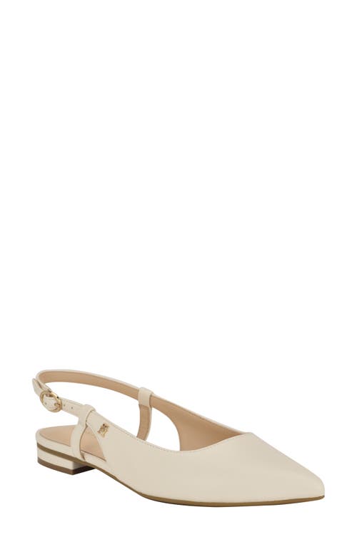 Tommy Hilfiger Vamina Slingback Pointed Toe Flat In Ivory