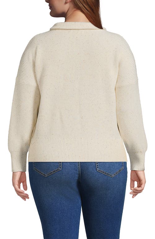 Lands' End Drifter Shaker Wedge Quarter Zip Sweater In Gray