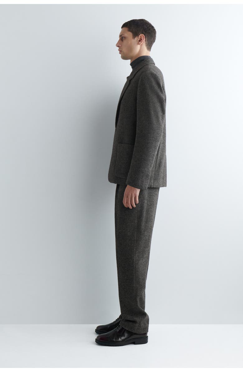 COS Unstructured Wool-herringbone Blazer, Alternate, color, Dark Khaki