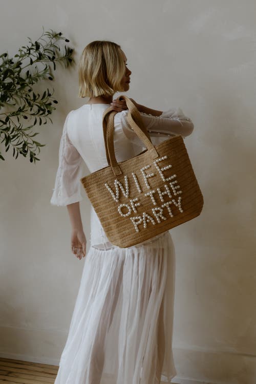 Untamed Petals Bach Party Pearl Tote In Brown