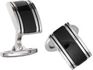 Jan Leslie Linear Etch Rectangular Gemstone Sterling Silver Cufflinks