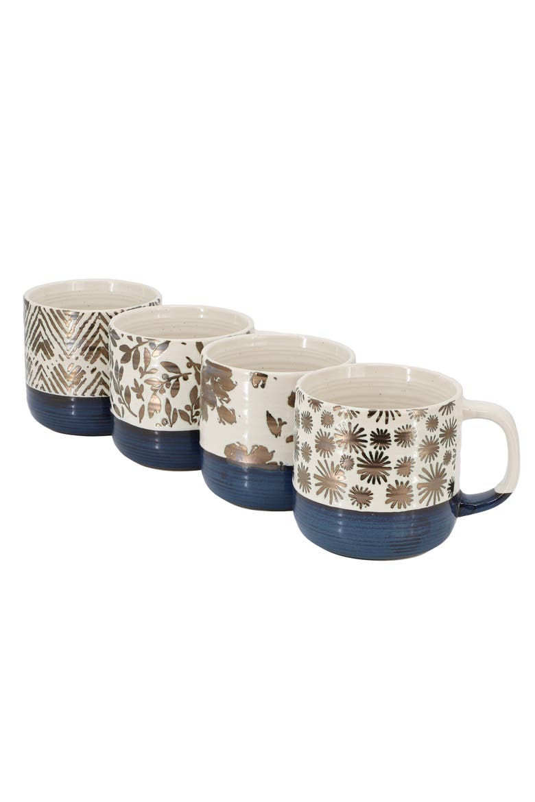 4 Piece 17 Ounce Stoneware Mug Set, Main, color, White