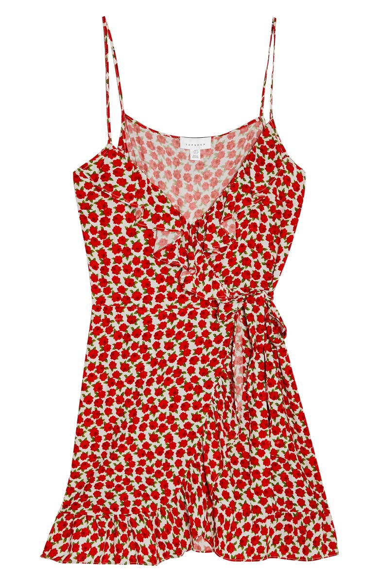 Topshop Wrap Minidress, Main, color,