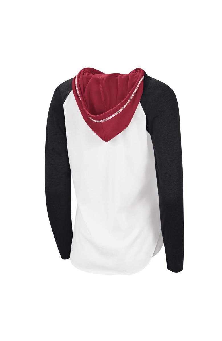 G-III 4HER BY CARL BANKS Women's G-III 4Her by Carl Banks White Miami Heat MVP Raglan Hoodie Long Sleeve T-Shirt, Alternate, color, 