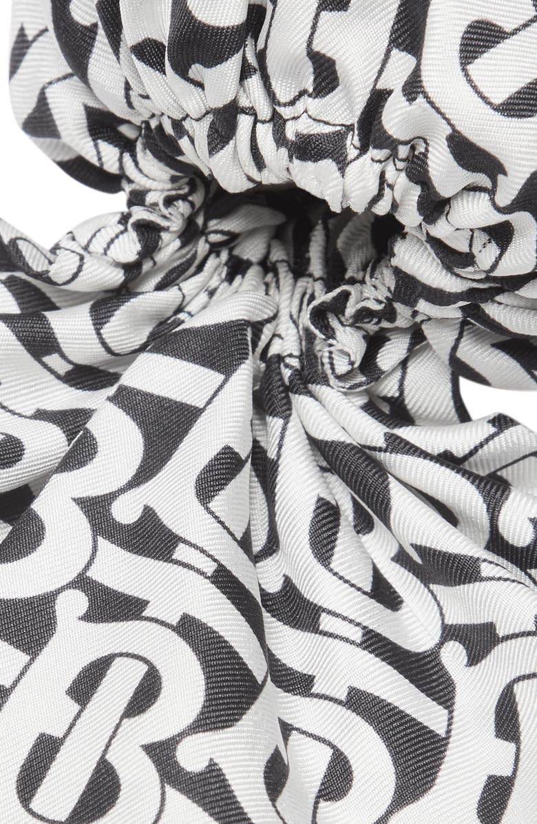 Burberry Monogram Print Silk Chignon Scarf, Alternate, color, 
