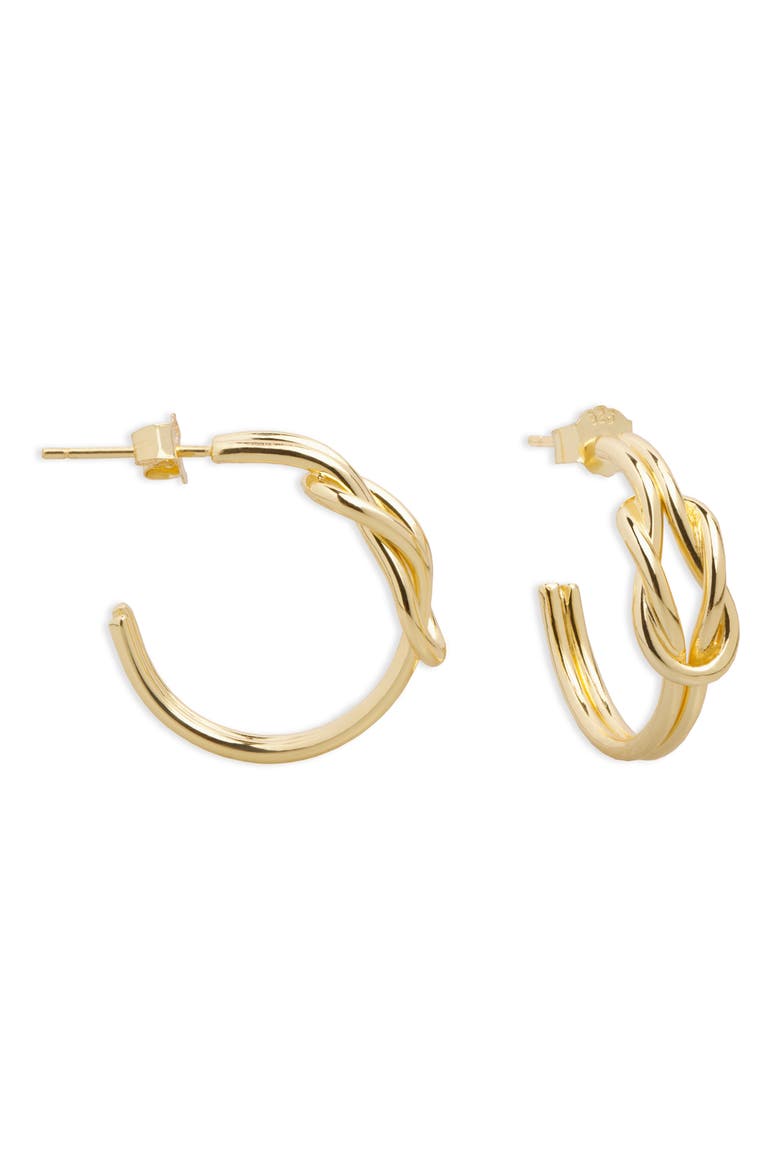 Love Knot Hoop Earrings, Main, color, GOLD