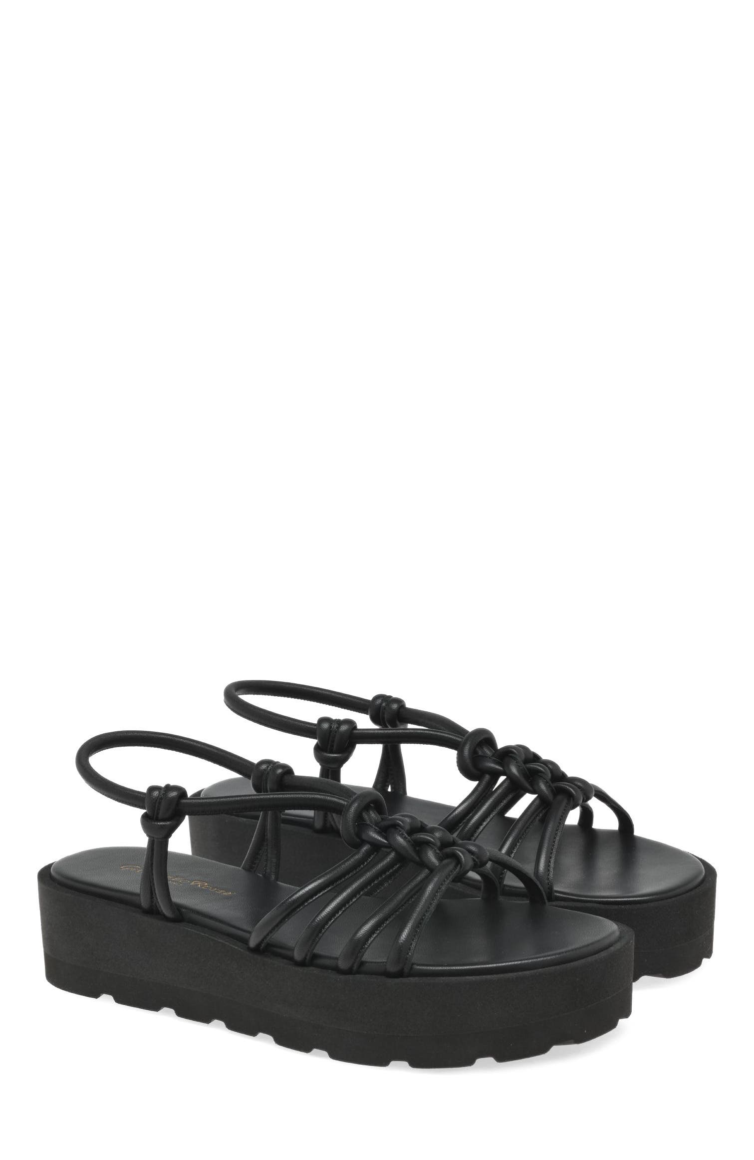 Gianvito Rossi Hebe Sandal, Alternate, color, Black Leather