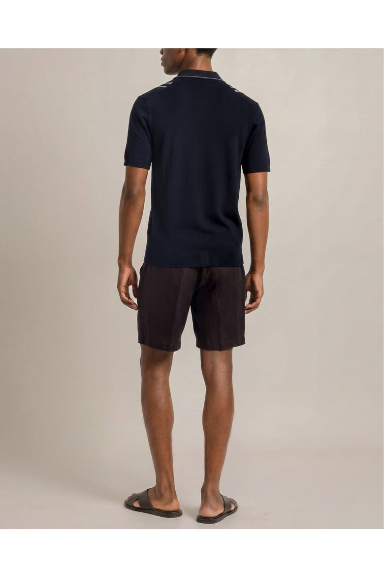 Horton Tailored Fit Silk Cotton Polo Shirt, Alternate, color, Night Iris/White Sand