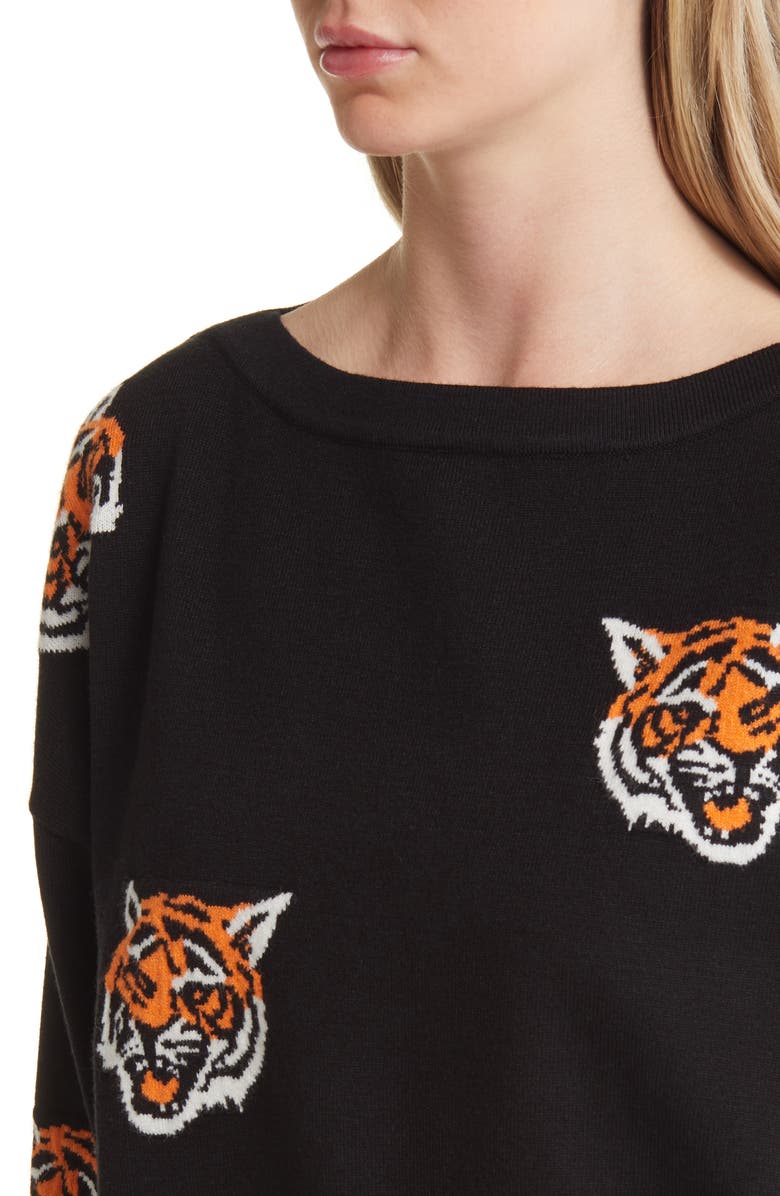 Dressed in Lala Fierce Knit Sweater & High Waist Wide Leg Pants Set, Alternate, color, Black