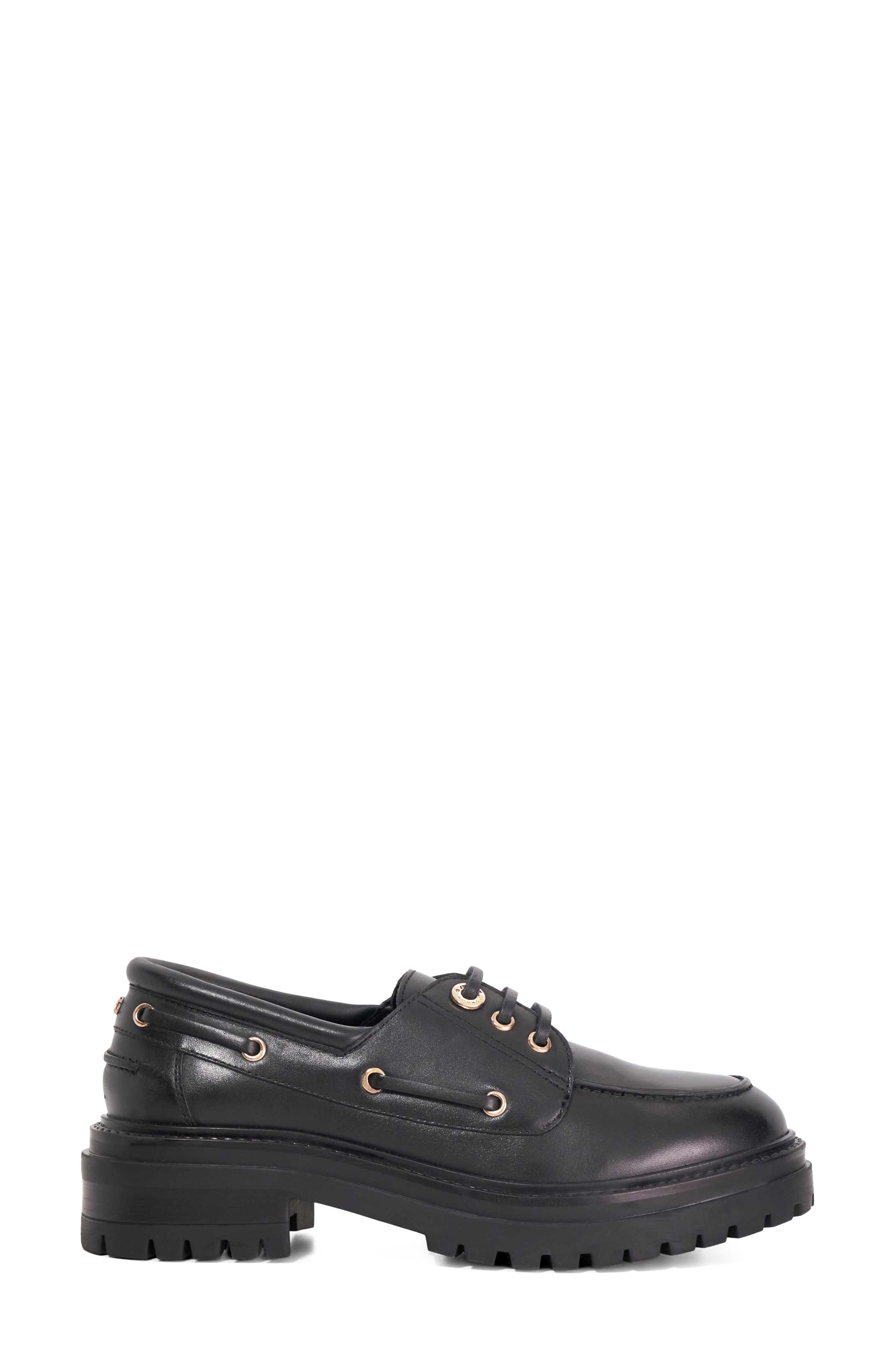 Glazit Leather Boat Shoe, Alternate, color, BLACK