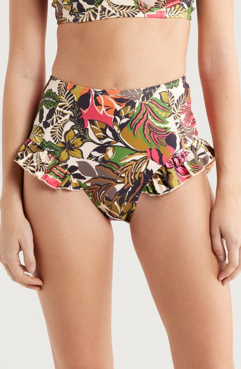 Ruffle High Waist Bikini Bottoms