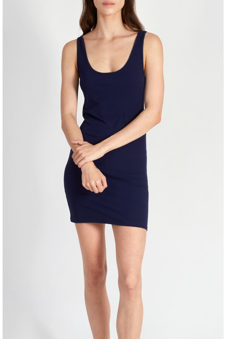Rib Tank Dress, Main, color, Navy