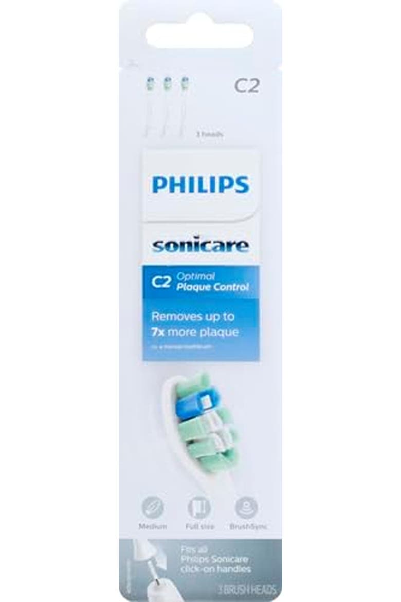 C2 Optimal Plaque Control Brush Heads 3 Pack White, Alternate, color, White