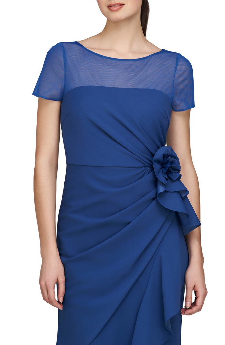 JS Collections Rosette Detail Mermaid Gown, Alternate, color,