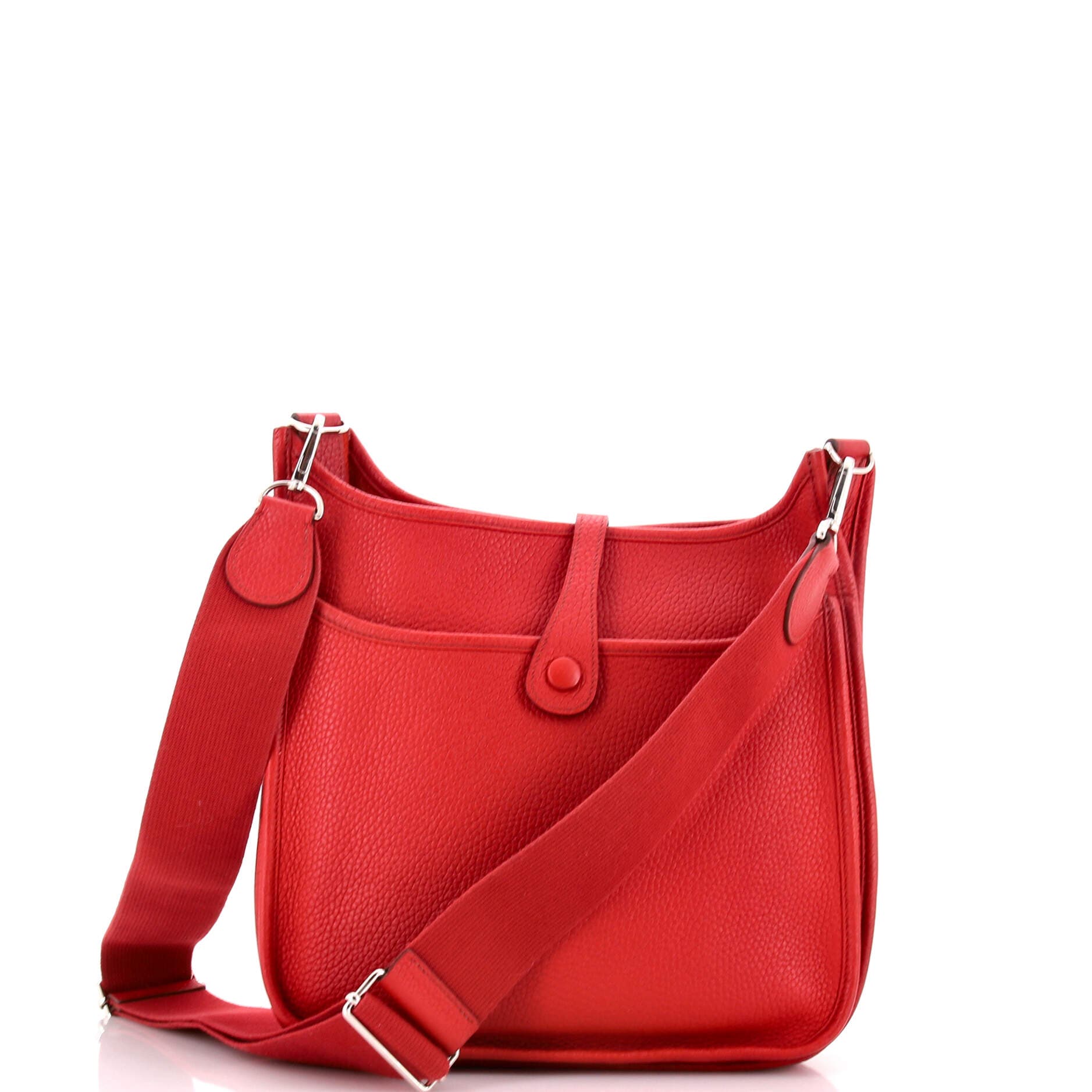 Pre-Owned Hermes Evelyne Bag Gen III Clemence PM, Alternate, color, Rouge Garance