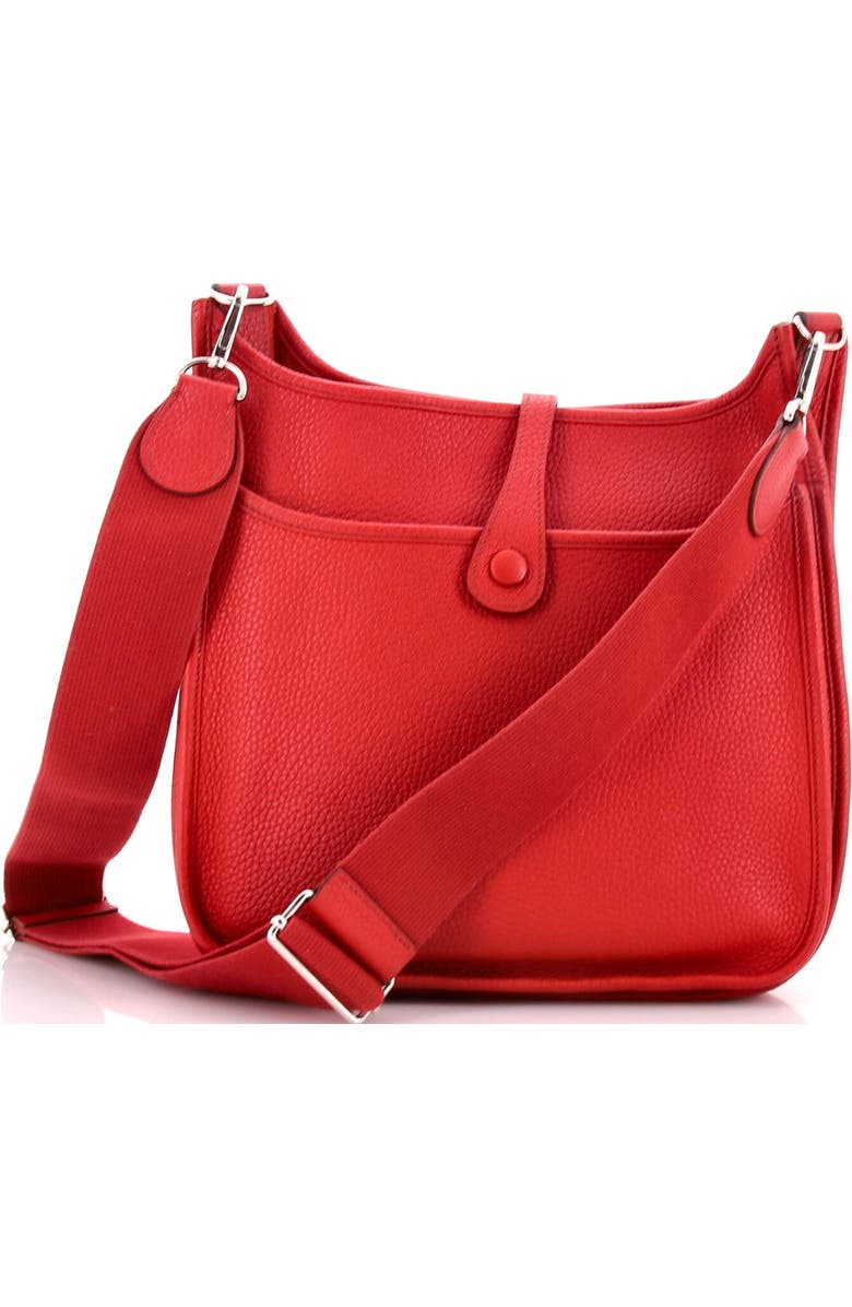 Pre-Owned Hermes Evelyne Bag Gen III Clemence PM, Alternate, color, Rouge Garance