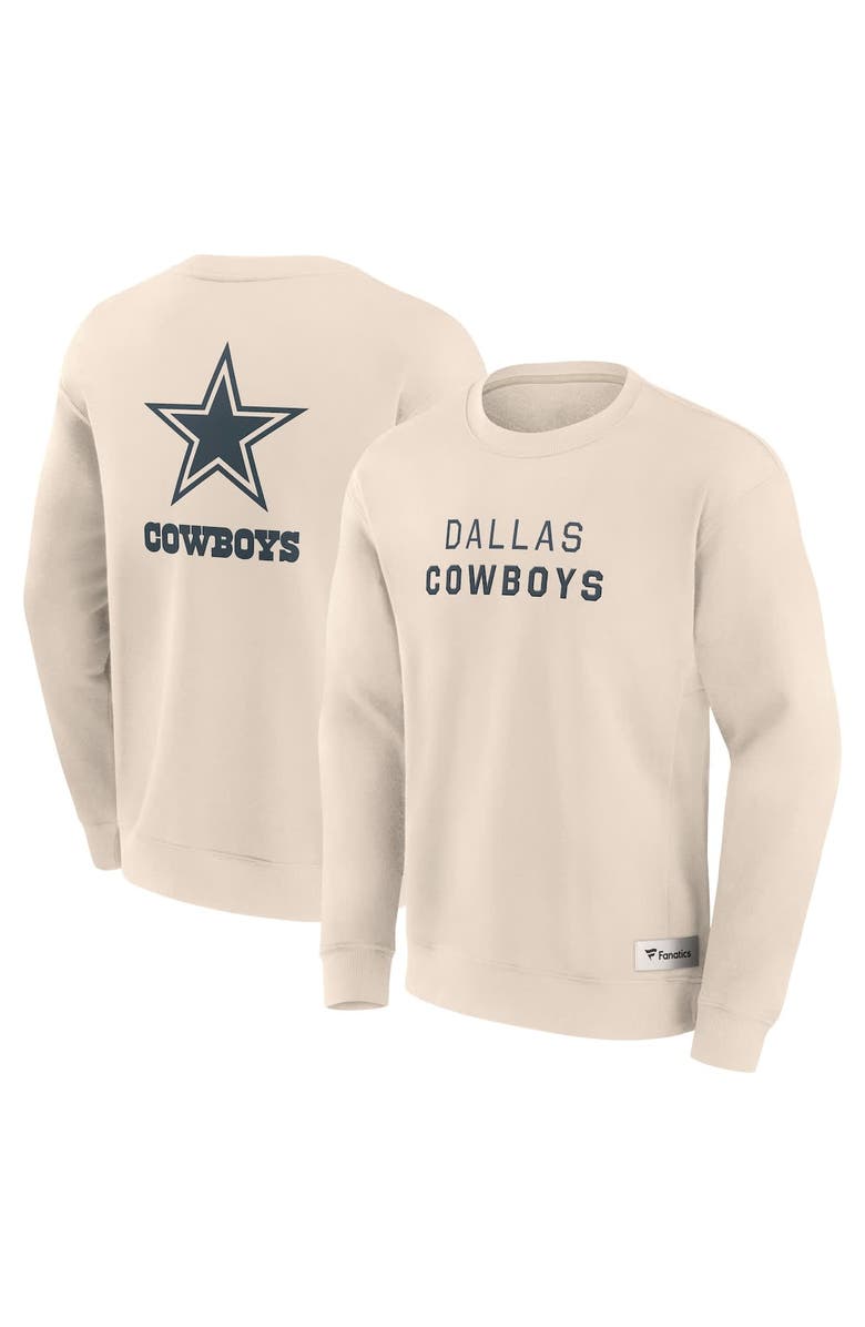 FANATICS Men's Fanatics Cream Dallas Cowboys Elements Future Ground Lettering Pullover Sweatshirt, Main, color, Cream