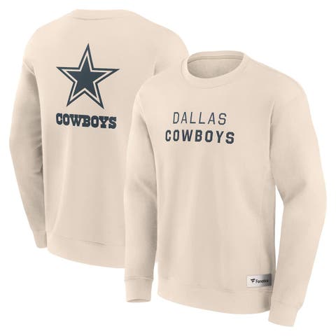 Men's Fanatics Cream Dallas Cowboys Elements Future Ground Lettering Pullover Sweatshirt