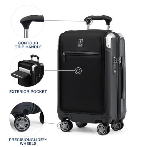 Travelpro Platinum Elite Hardside Expandable Carry-on With Laptop Pocket 21-inch Spinner In Shadow Black
