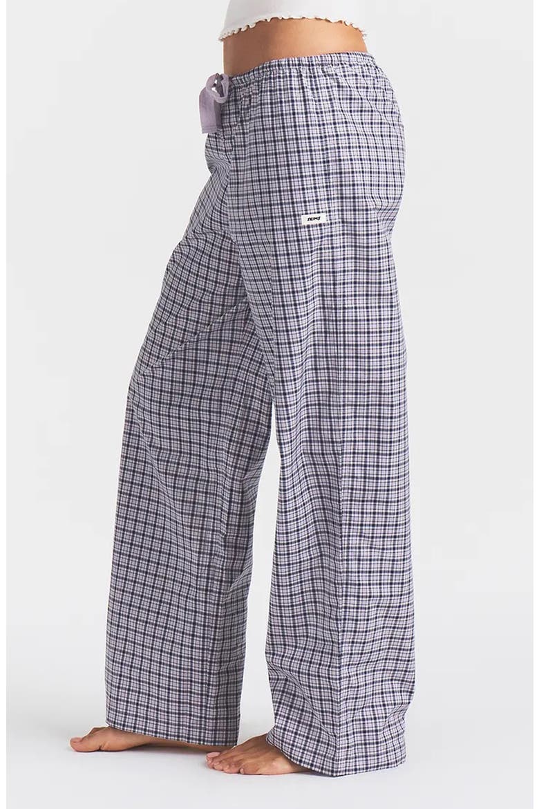 Oversize Pajama Pants, Alternate, color, IRIS MICA NAVY CHECK