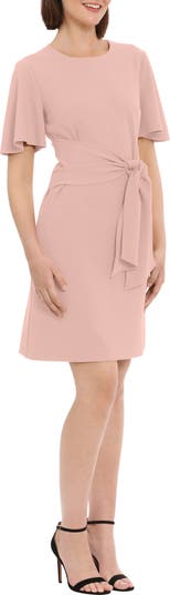 Flutter Sleeve Waist Tie Dress