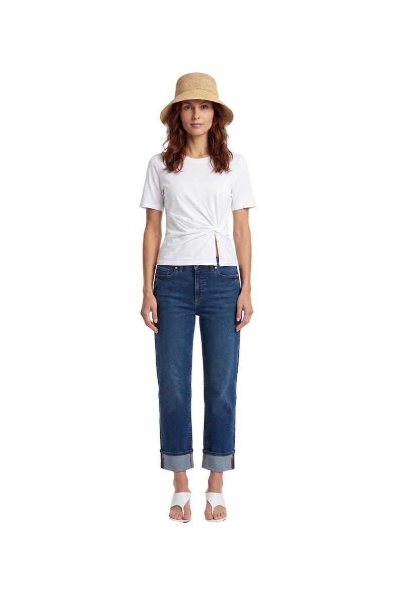 Straight Leg Cuff Jeans, Main, color, Dark Wash