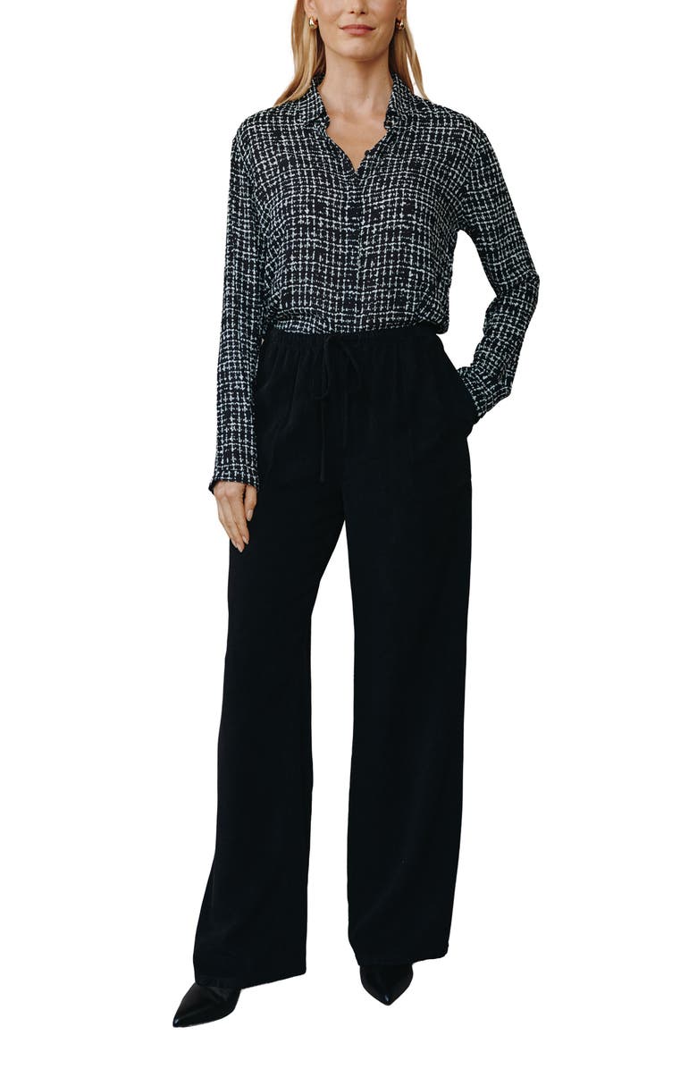 Bella Dahl Kylie Drawstring Wide Leg Pants, Alternate, color, Black