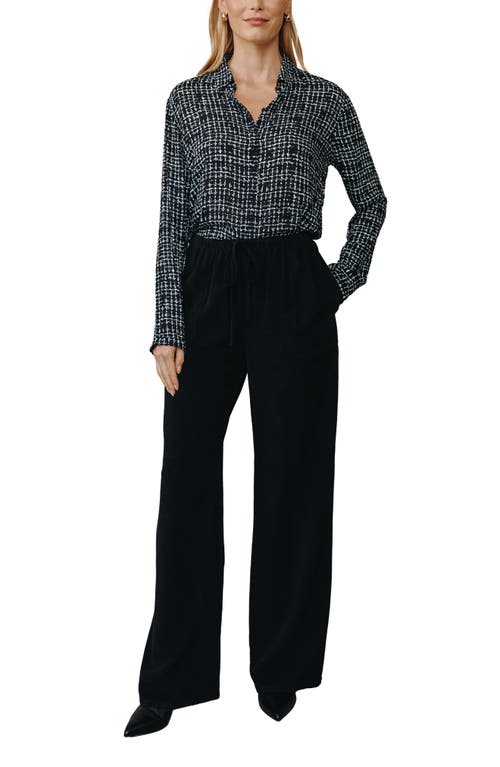 Bella Dahl Kylie Drawstring Wide Leg Pants In Black