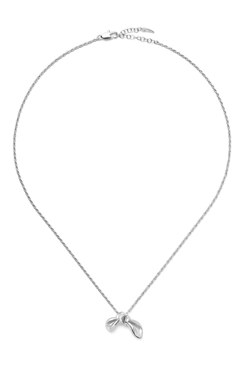Mark Gong Bow Pendant Necklace, Alternate, color, SILVER