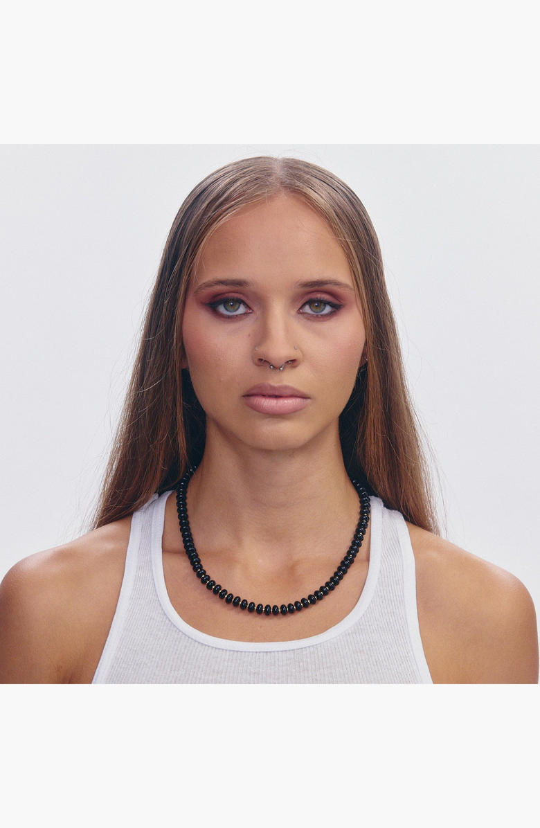 SHOP SPICY DAN Alfie Black Onyx Gold Beaded Necklace, Alternate, color, Black / Gold