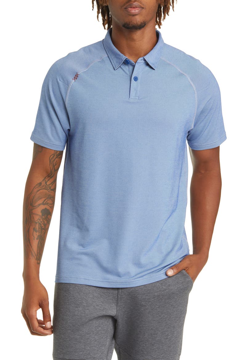 Delta Piqué Performance Polo, Main, color, SODALITE BLUE/ HERON
