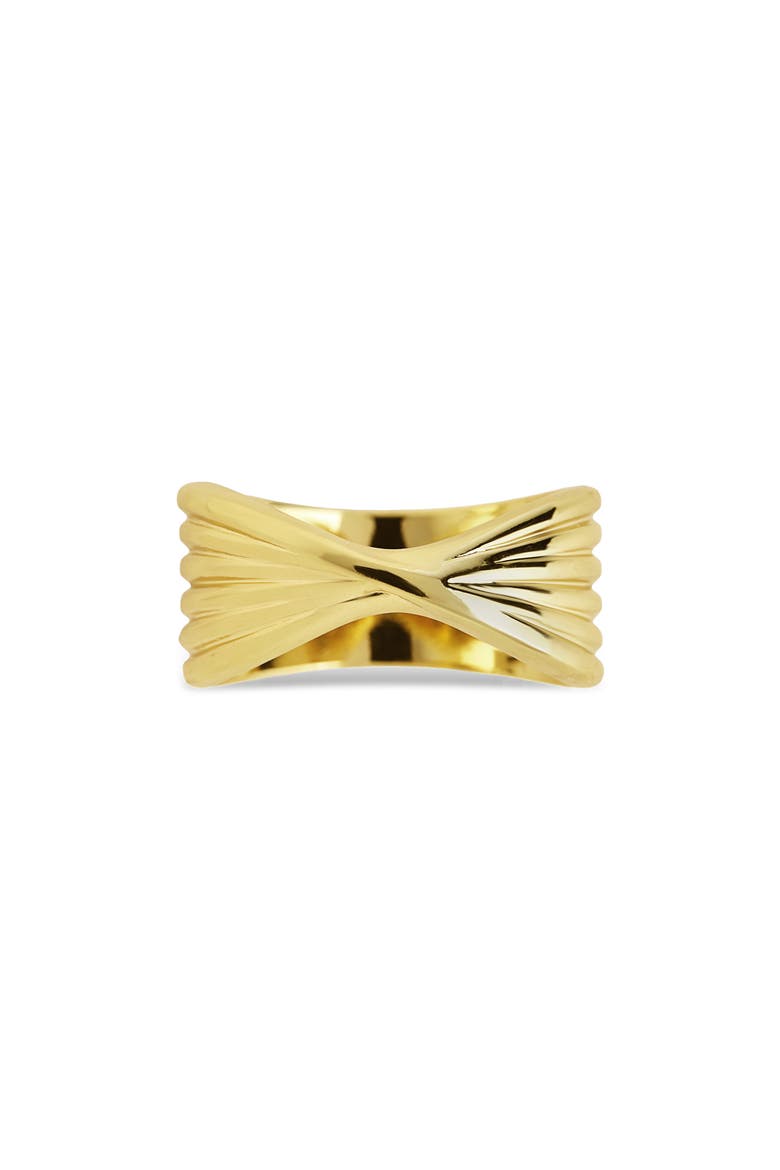 Genesis Sculpted Crossover Ring, Alternate, color, GOLD
