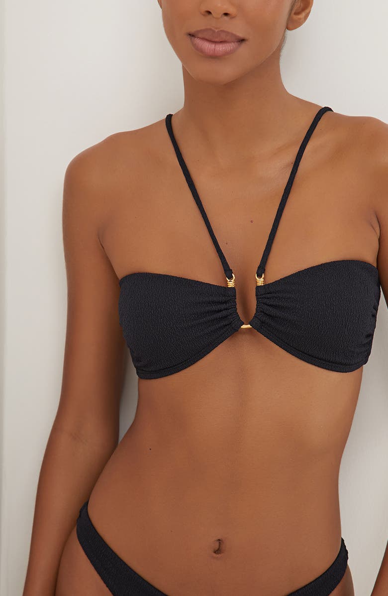 ViX Paula Hermanny Callie Bandeau Bikini Top, Alternate, color, Black