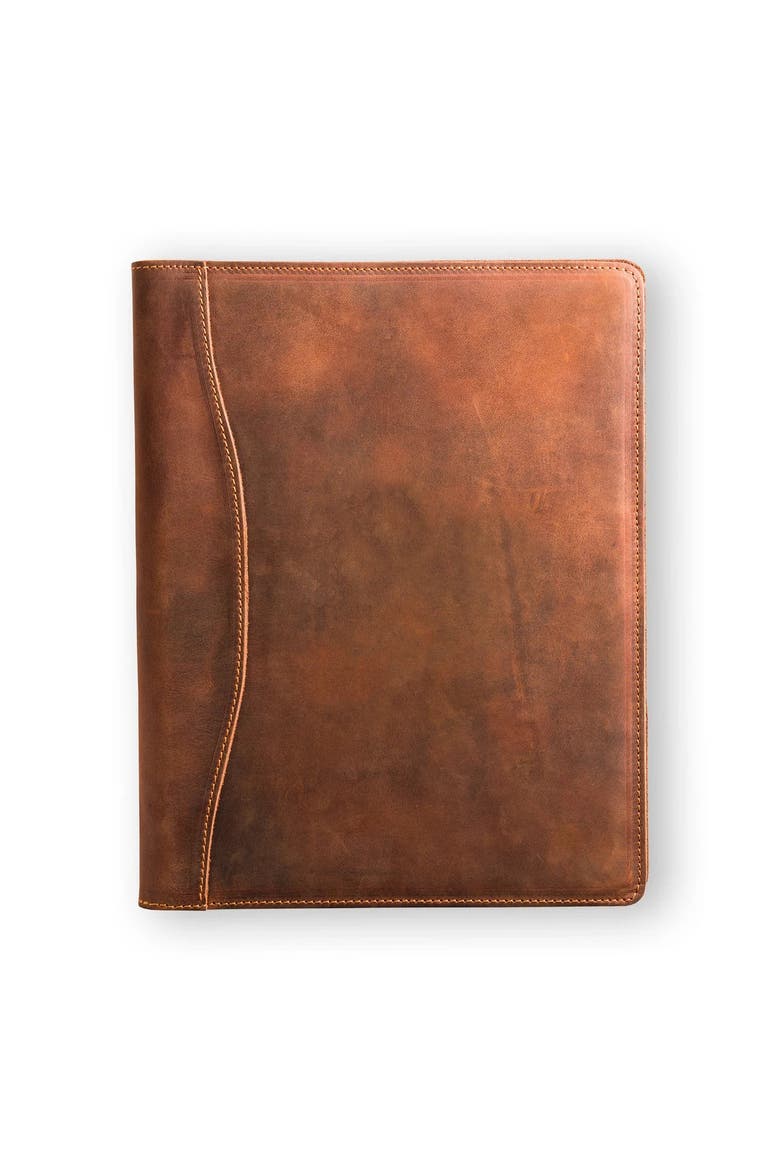 Falit Leather Folio | Handmade Leather Padfolio, Alternate, color, Brown