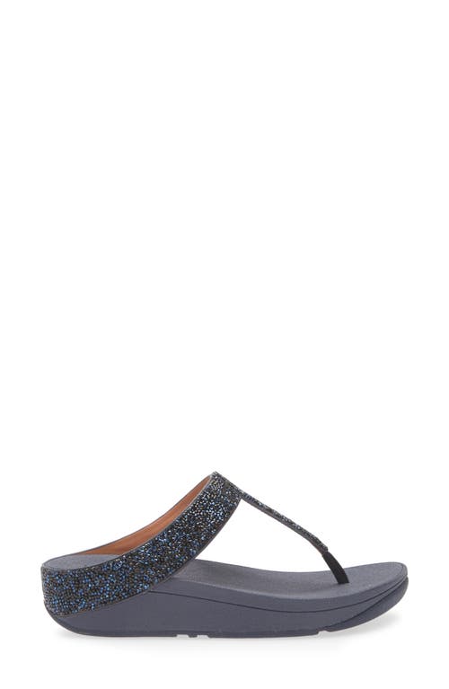 Fitflop Fino Quartz Wedge Flip Flop In Midnight Navy
