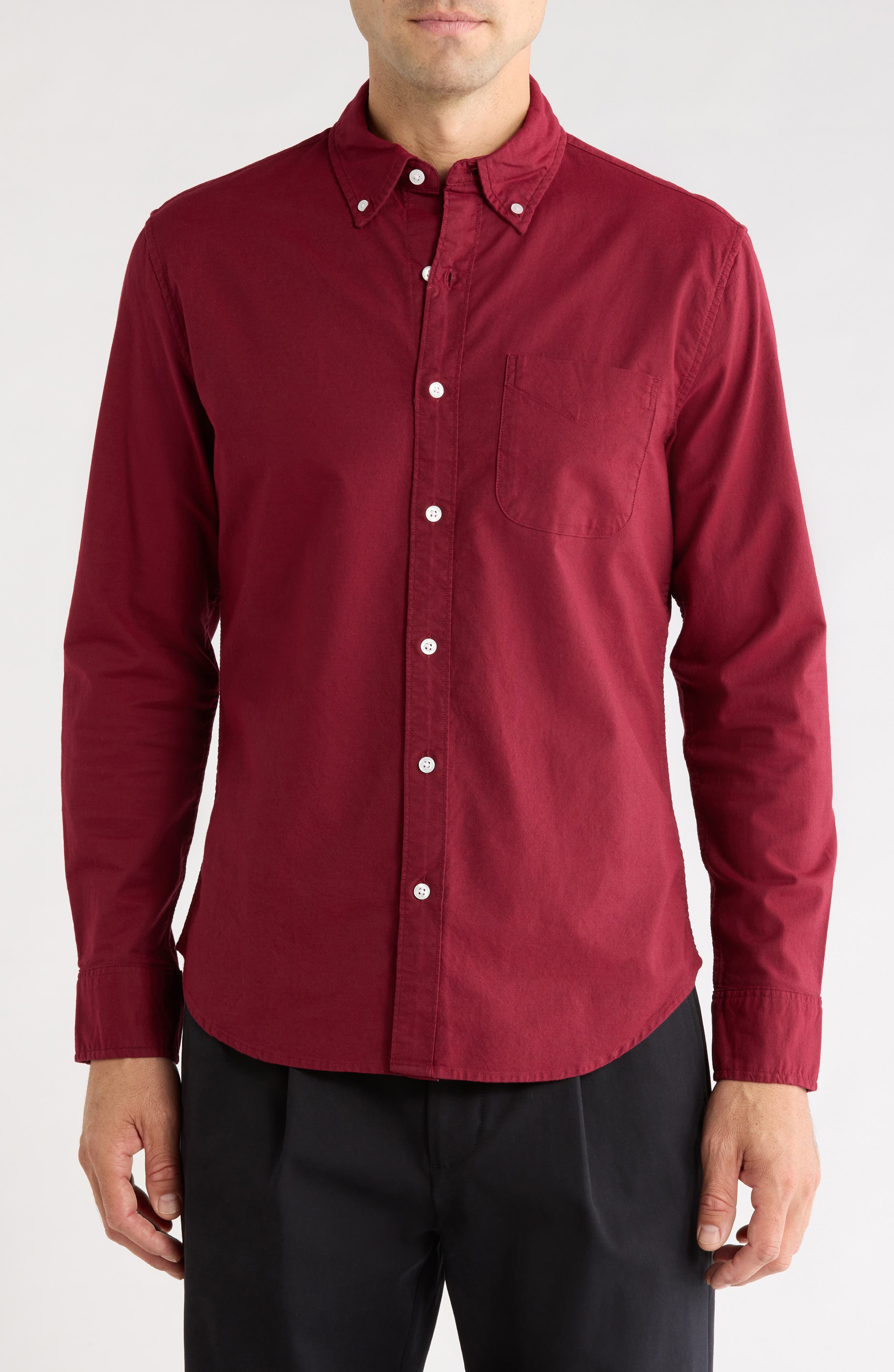 Oxford Slim Fit Stretch Cotton Button-Down Shirt
