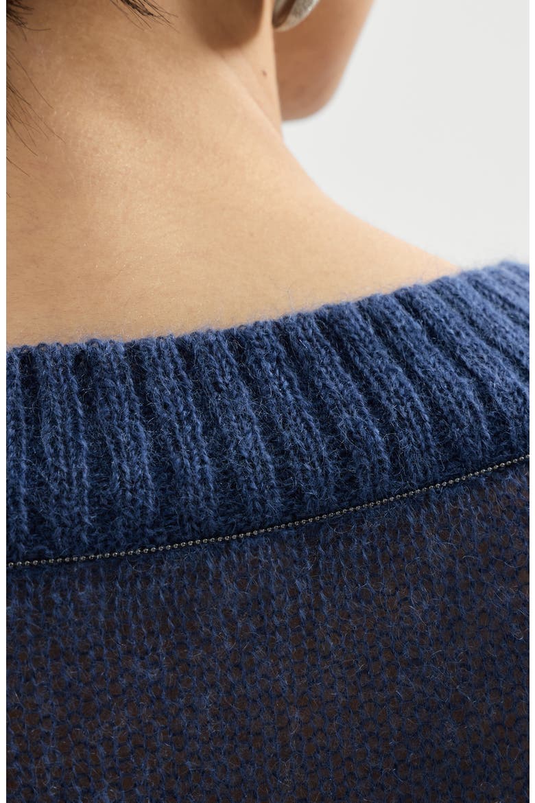 Virgin wool and mohair sweater, Alternate, color, Blue