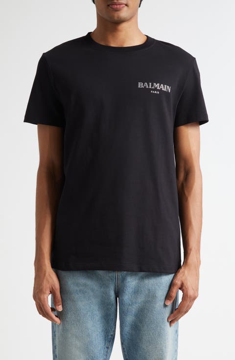 【関税込み】Balmain ブラック ツーカラー ニット Tシャツ Mens Balmain T-Shirts | Nordstrom