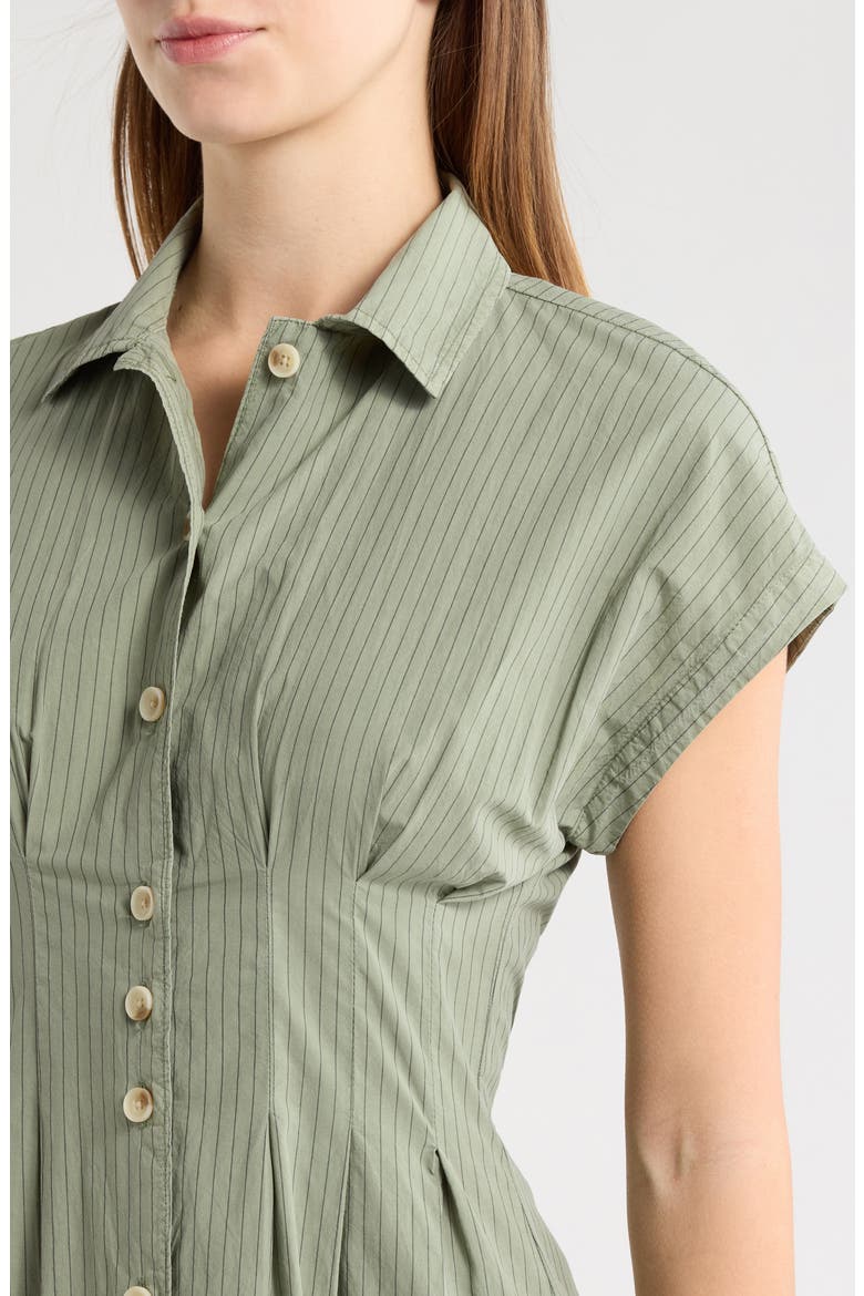 Arden Midi Shirtdress, Alternate, color, OLIVE/NAVY STRIPE