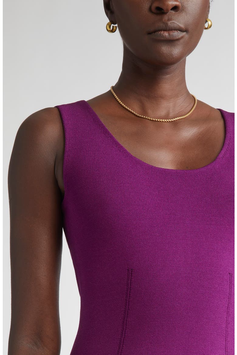 Sleeveless Milano Knit Sheath Dress, Alternate, color, BOYSENBERRY
