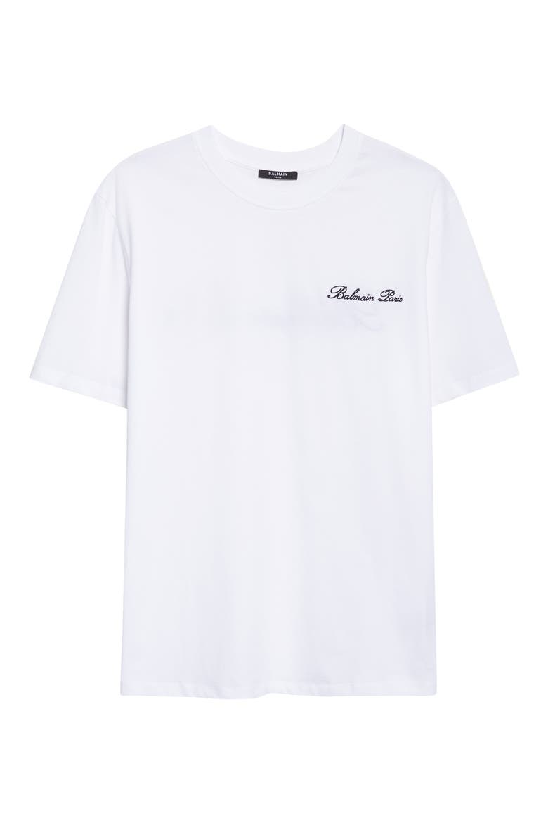 Paris Signature Embroidered T-Shirt, Alternate, color, GAB BLACK/ WHITE