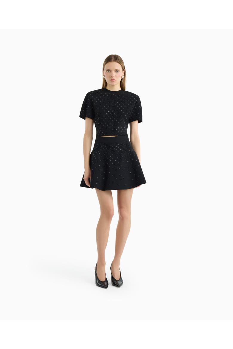 Elodie jeweled flare skirt, Main, color, Black