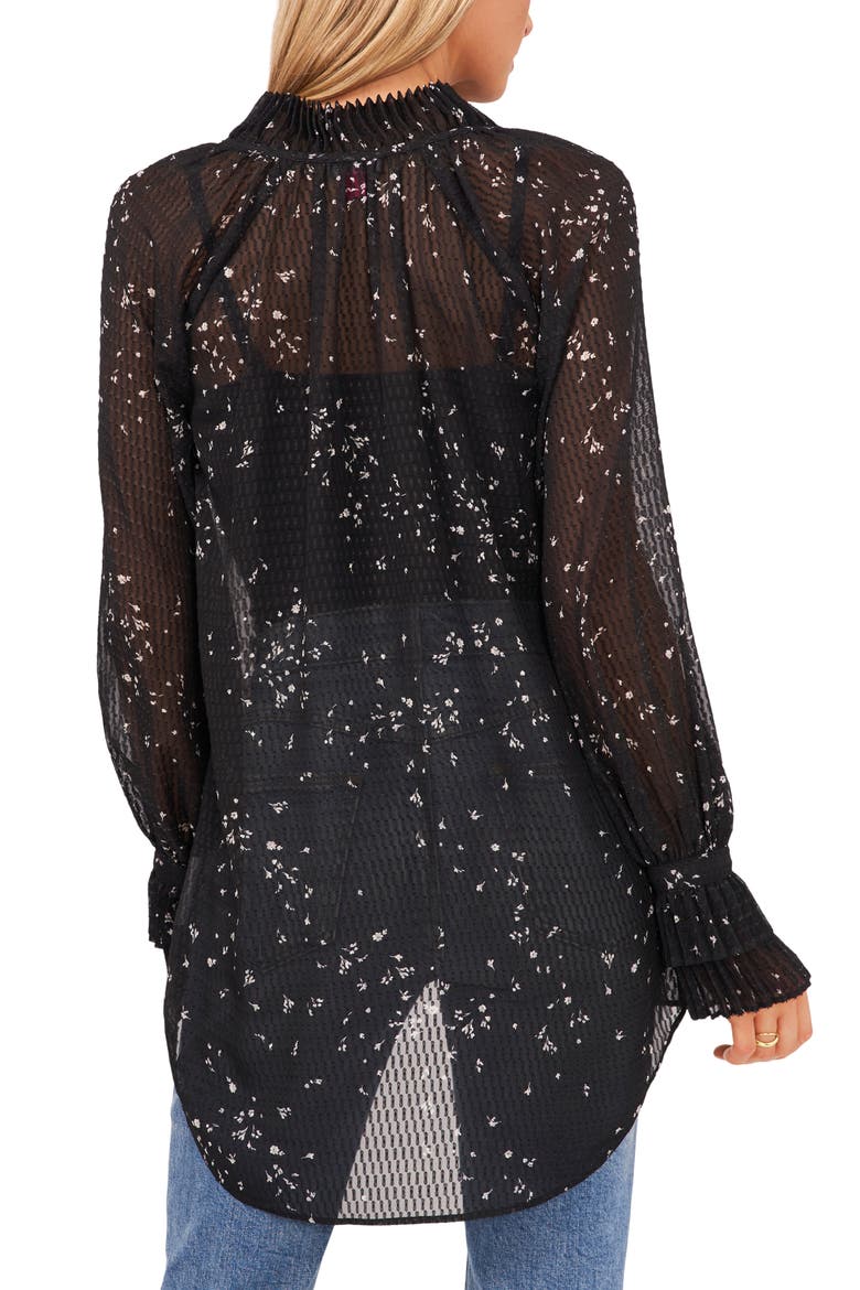 Ruffle Cuff Tunic Top, Alternate, color, RICH BLACK
