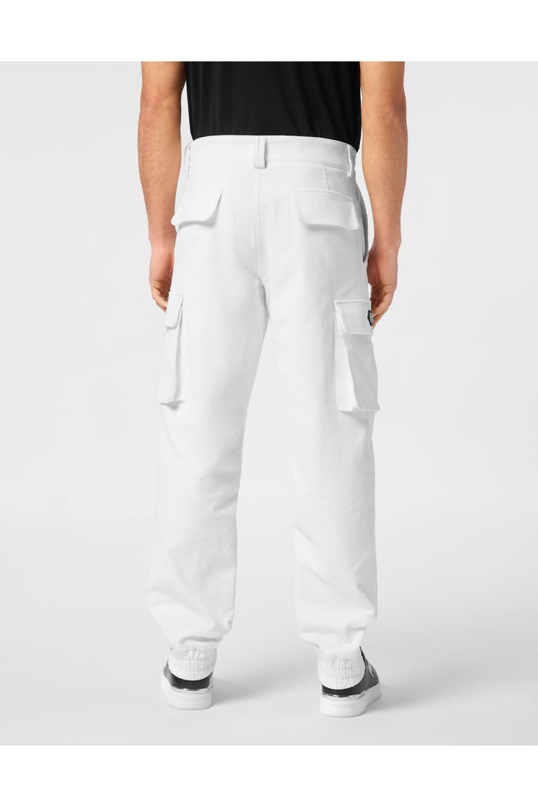 Velvet Long Trousers Cargo Fit Men, Alternate, color, white